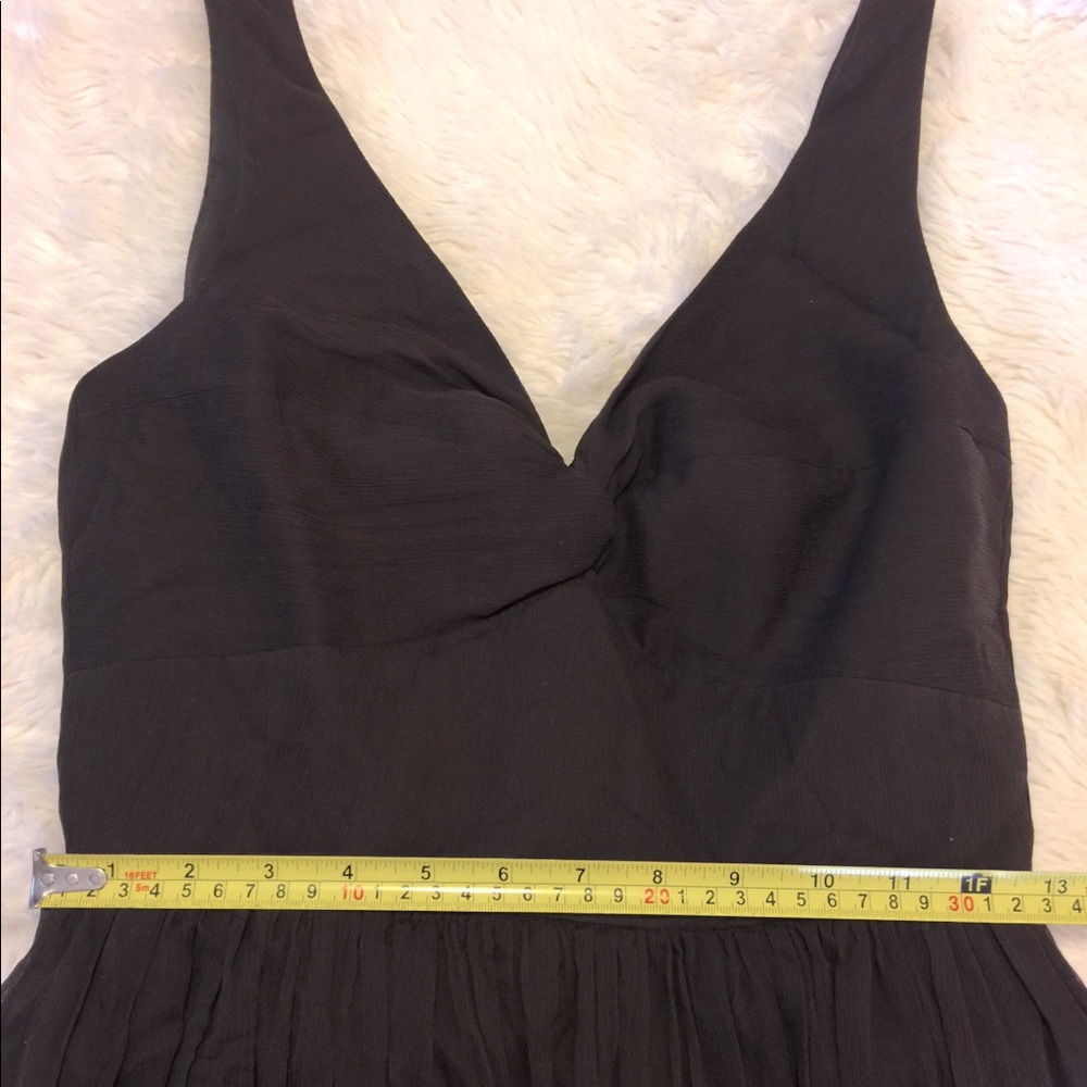 J. Crew Brown Silk Chiffon Sleeveless V Neck Bridesmaid Corset Cocktail Dress 4P - Picture 4 of 7